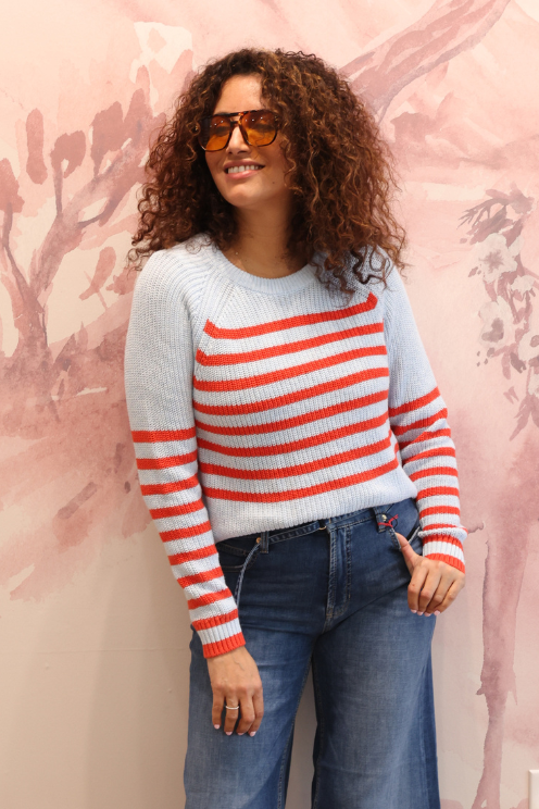 Striped Scallop Shaker Crew – Carriage Trade