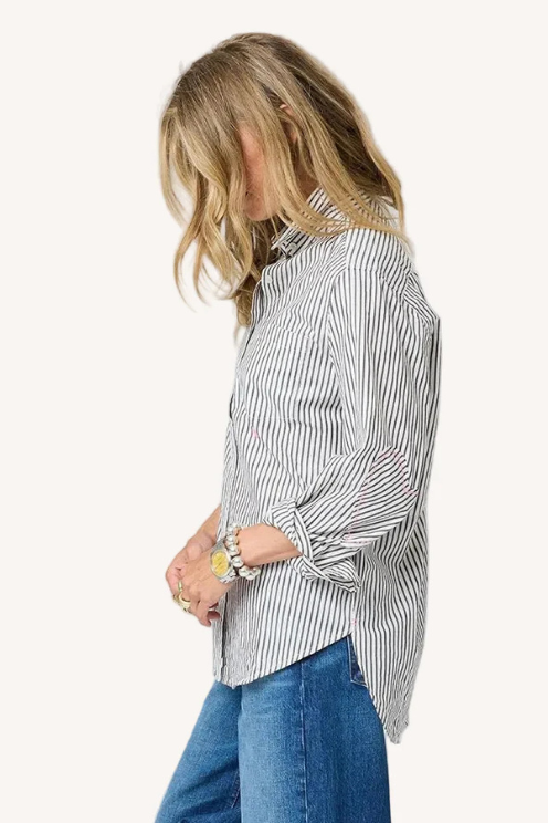 Mia Stripe Shirt - Black & White