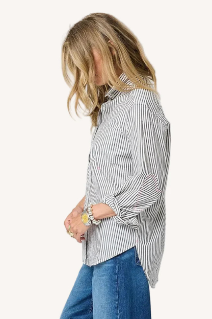 Mia Stripe Shirt - Black & White