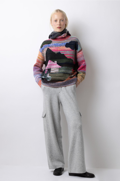 Intarsia Landscape Sweater