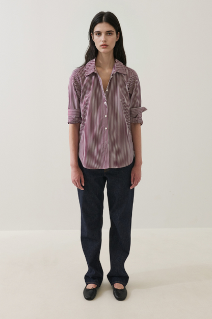 Long Sleeve Cotton Stripe Essential Shirt