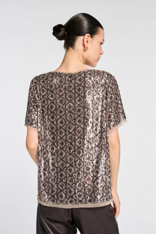 Sequin Short Sleeve Blouse