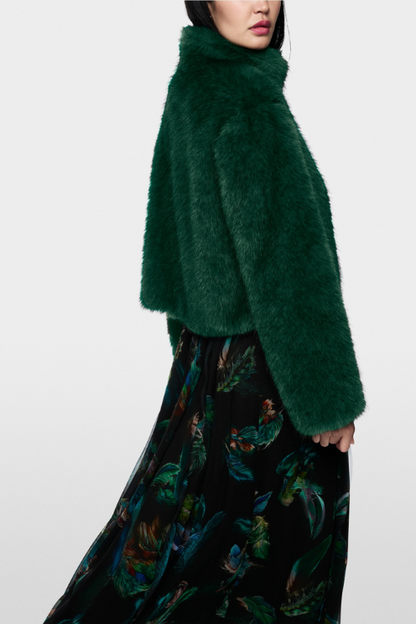 Dark Jade Faux Fur Jacket