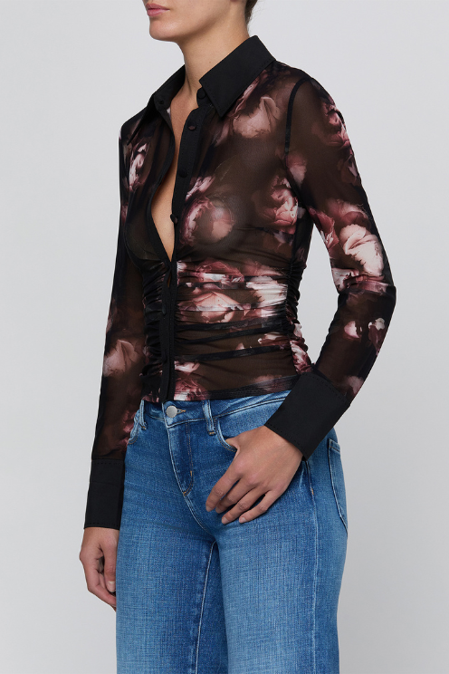 Isola Long Sleeve Mesh Button Up