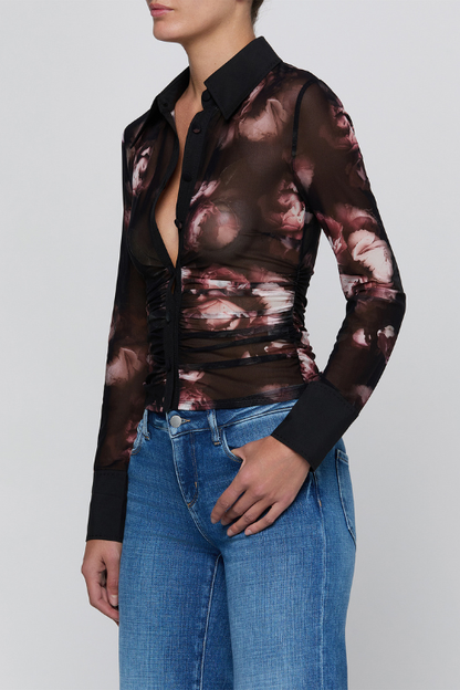 Isola Long Sleeve Mesh Button Up