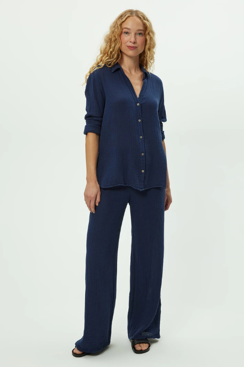Leo Gauze Button Down Shirt