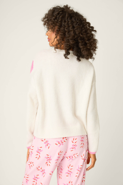 Sweeter Than Sugar Bow Print Snuggle Sweater