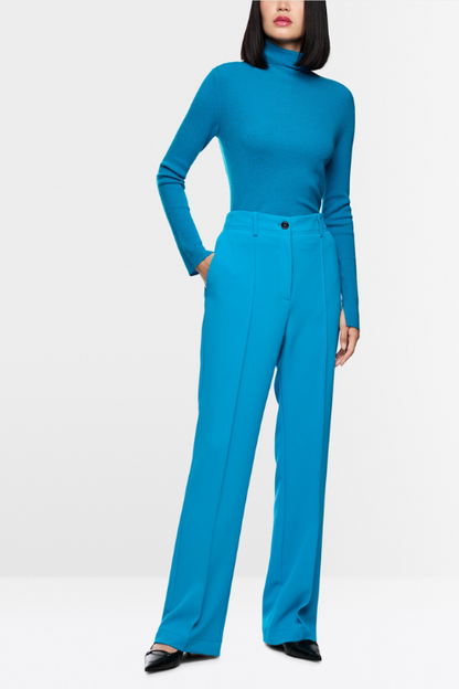 Mystic Blue Fitted Turtleneck Sweater