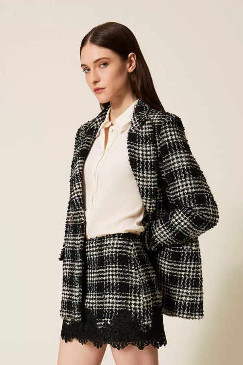 Bouclé Check Skirt