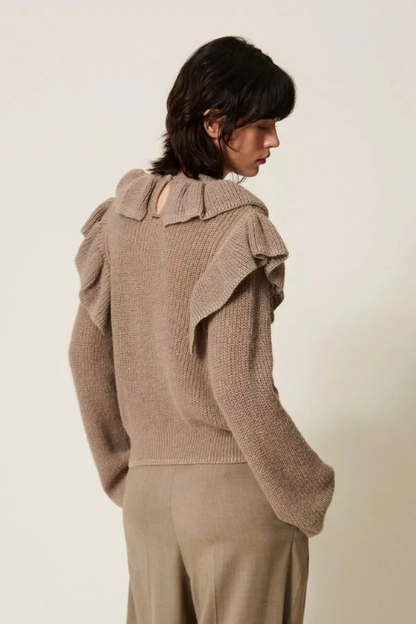 Ruffle Jumper with Lurex Yarn