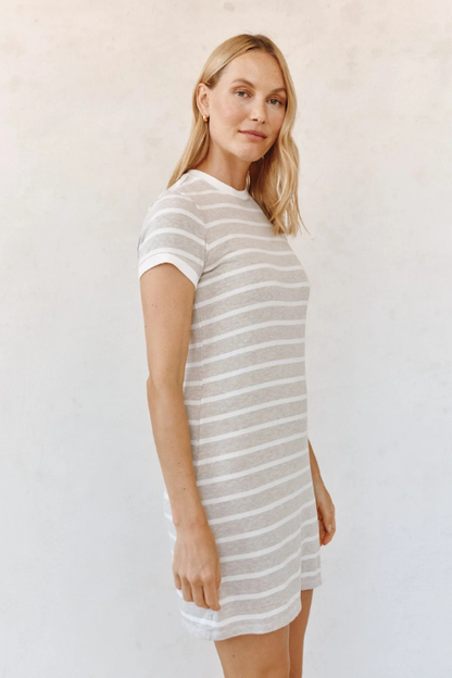 Tee Shirt Dress - Sand Stripe