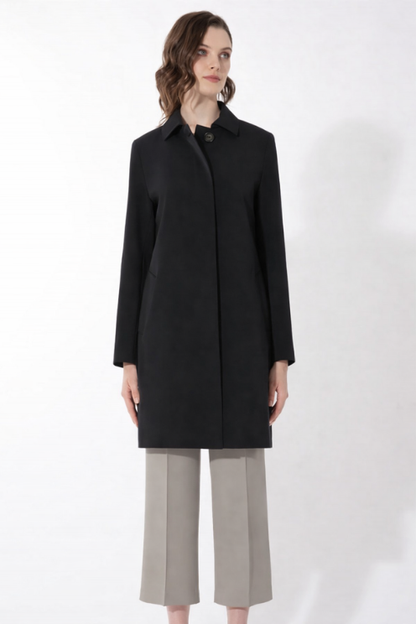 Europa Black Technical Overcoat