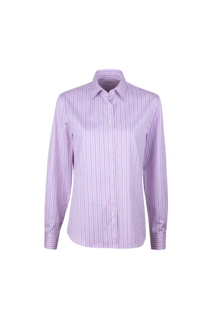 Siri Light purple Striped Shirt