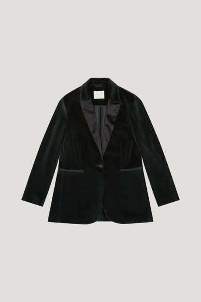 Emerald Velour Smoking Blazer