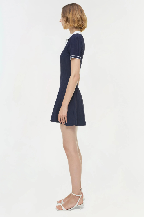 Page Knit Polo Mini Dress