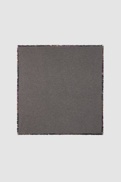 Fine-Knit Cashmere Square Scarf with Painted Fringes