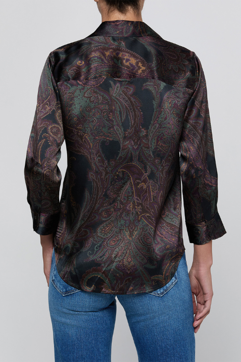 Dani 3/4 Sleeve Blouse - Midnight Paisley