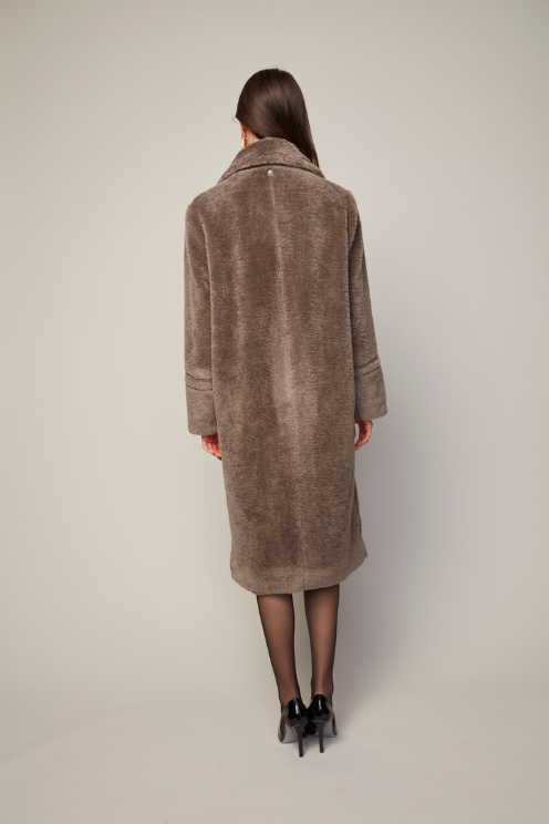 Taupe Bear Faux Fur Coat