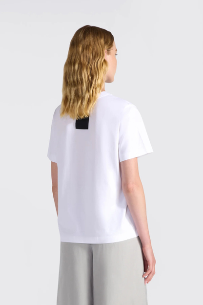 Rose Embroidered White Tee