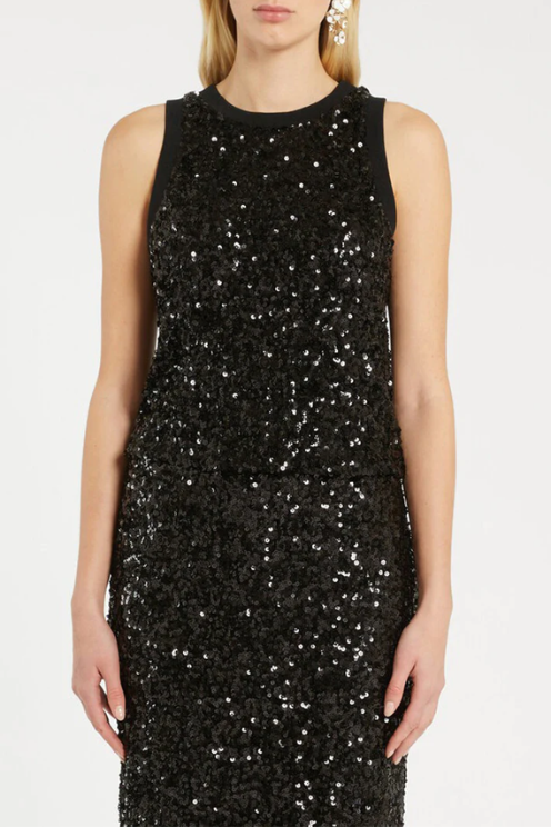 Filly Black Sequin Top