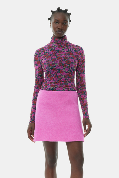 Twill Wool Mini Skirt