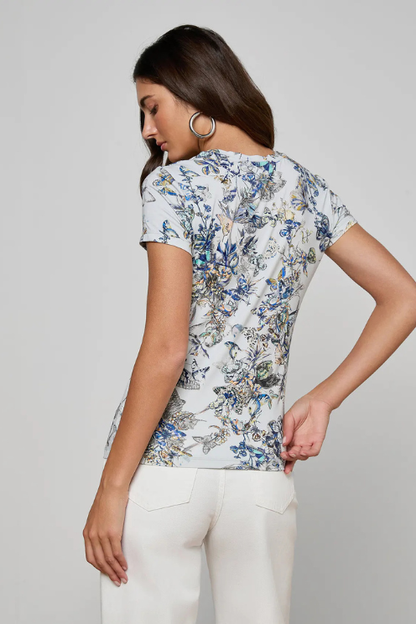 Ressi Fitted Tee - Watercolour Butterfly