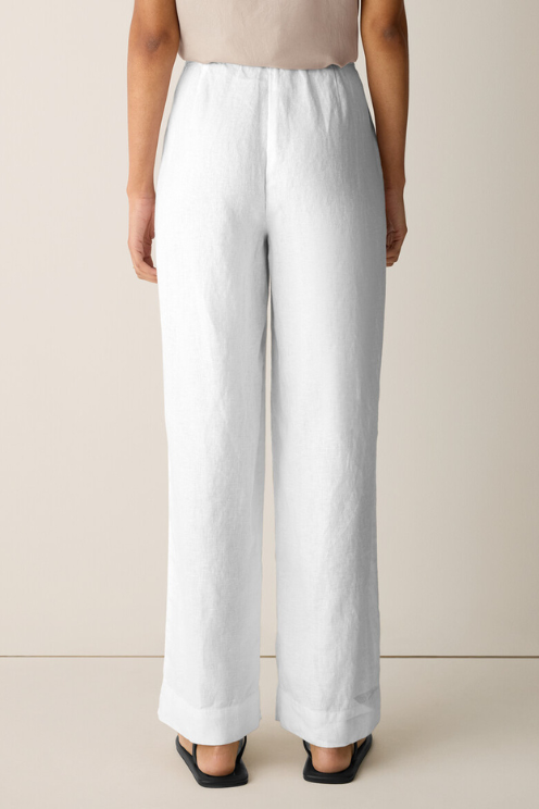 Heavy Organic Linen Full-Length Straight Trouser