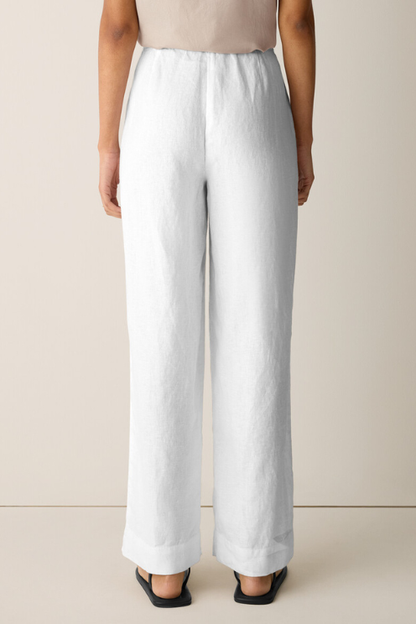 Heavy Organic Linen Full-Length Straight Trouser