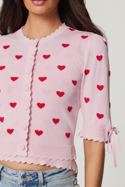 Tess Hearts Intarsia Cardigan