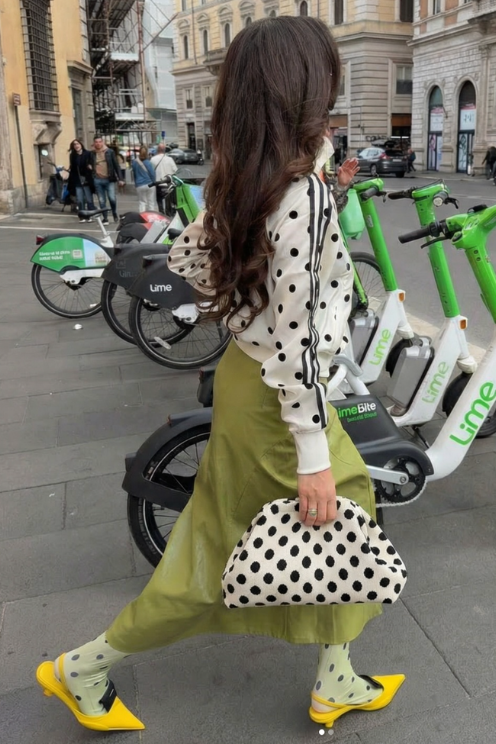 City Girl Pouch White Polka Dot