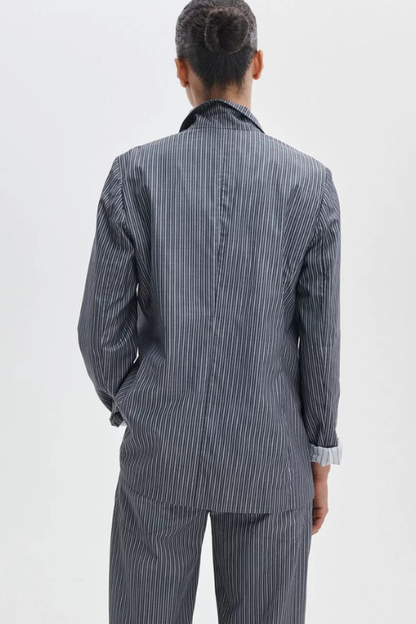 Jennie Striped Poplin Blazer