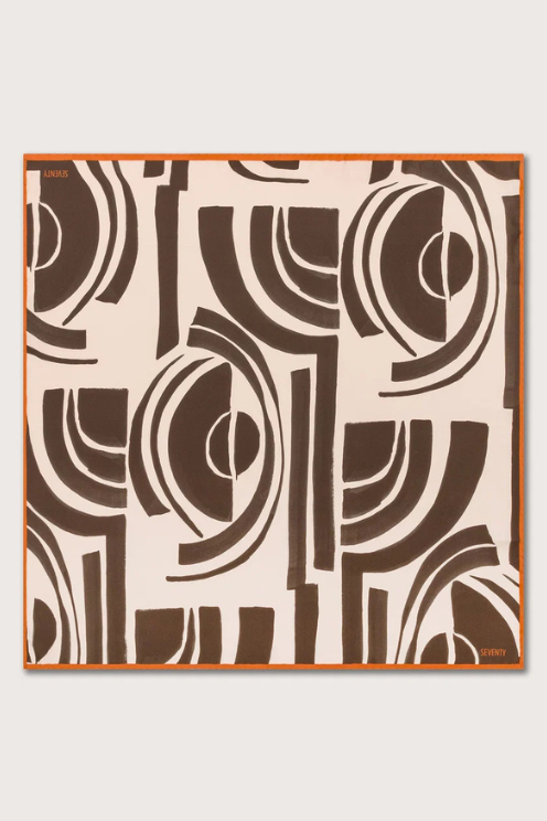 Printed Silk Scarf with Gold Cuff