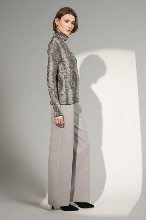 Jacquard Turtleneck Top