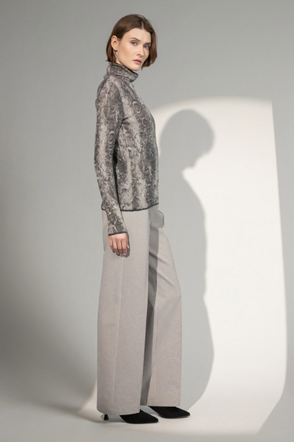 Jacquard Turtleneck Top