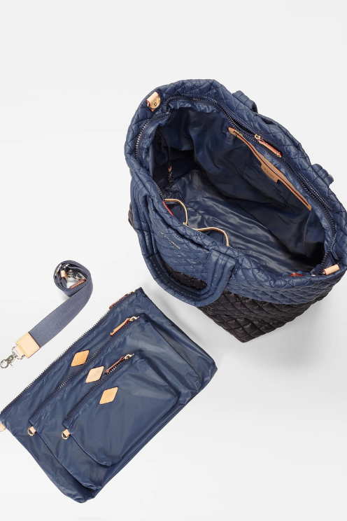 Large Metro Tote Deluxe in Black/Navy