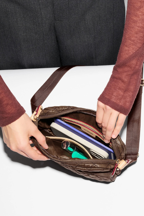 Walnut Small Metro Camera Crossbody Bag