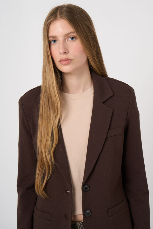 Modal-Cotton French Terry Sweatshirt Blazer