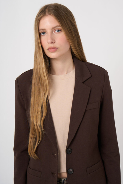 Modal-Cotton French Terry Sweatshirt Blazer