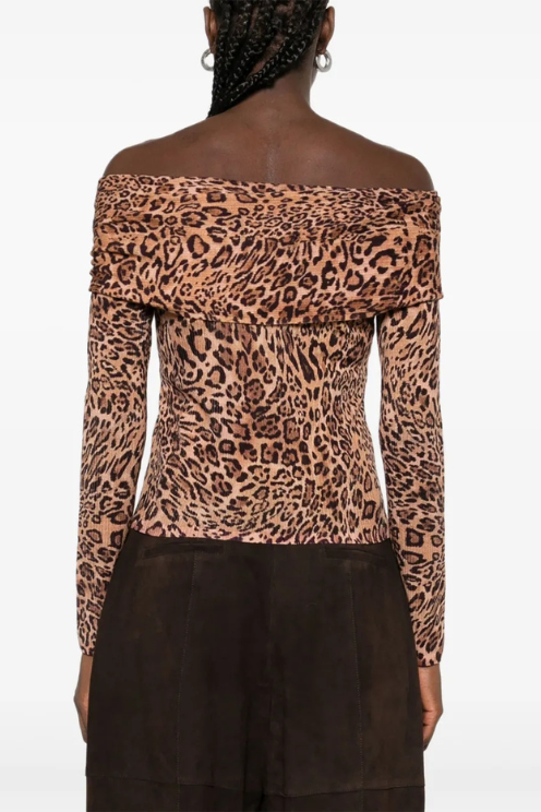 Off the Shoulder Leopard Top