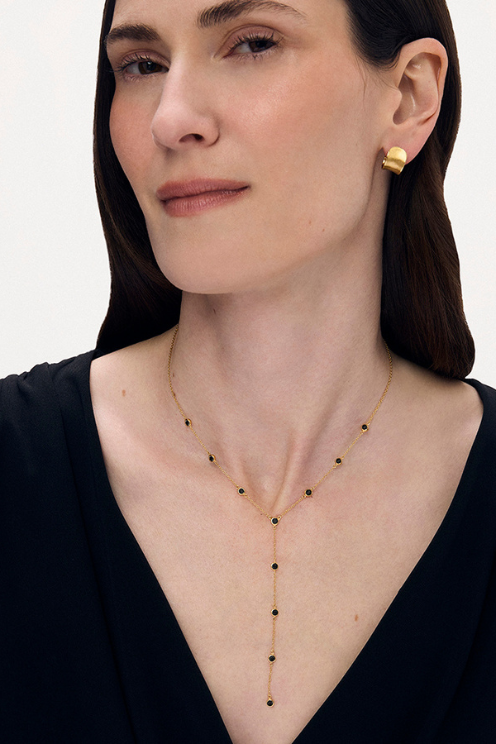 Orsay Lariat - Black CZ