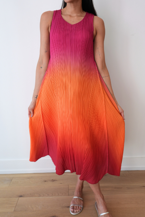 Long Estrella Dress - Iceland Poppy Breeze