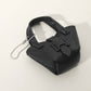 Faux Leather Stylish Mini Purse Bag Charm Black