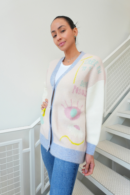 Abstract Pastel Cardigan