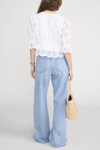 The Solstice Eyelet Blouse Blouse