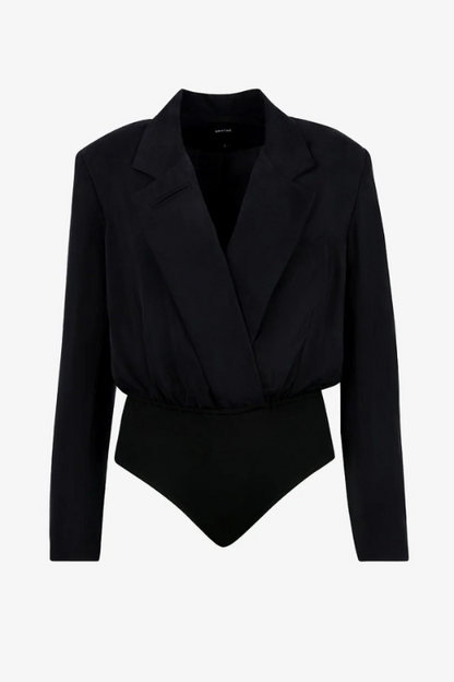 Blazer Style Bodysuit - Coal
