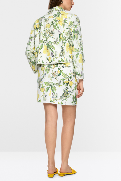 Lemon Printed Denim Skirt