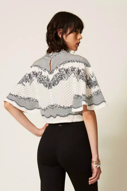 Jacquard Satin Blouse