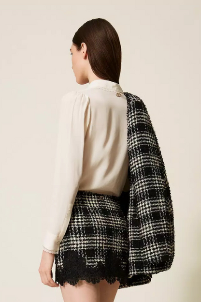 Bouclé Check Skirt