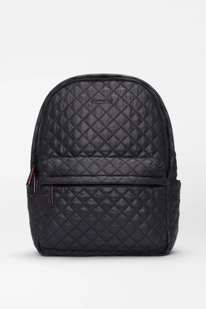 Lightweight Black Quilted Metro Backpack