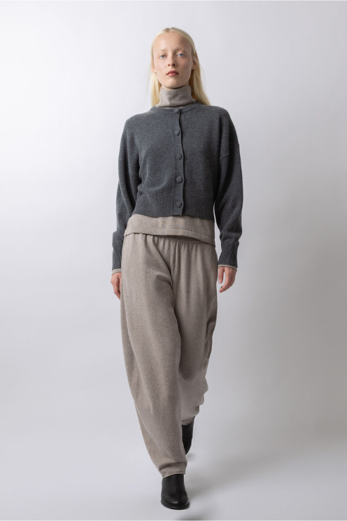 Round Neck Knit Cardigan